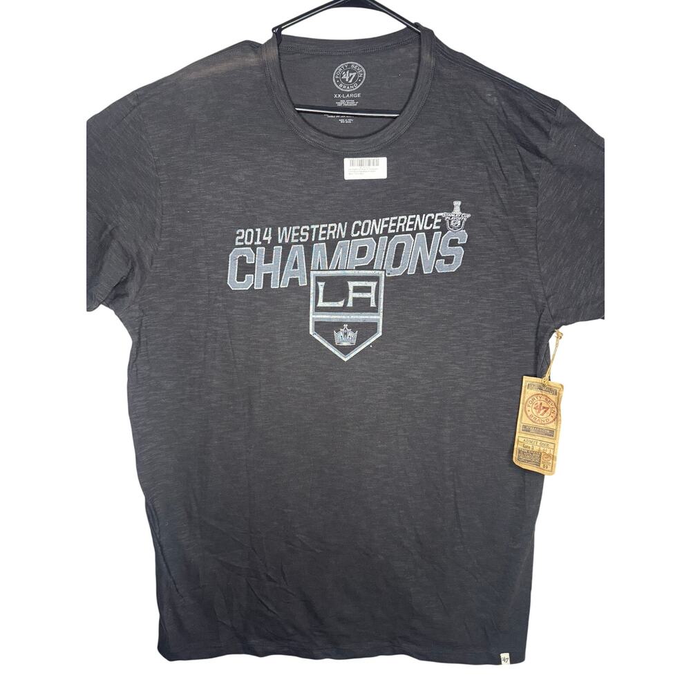 Men’s '47 Brand LA Kings 2014 Western Conference Champions Black T-Shirt 2XL NWT